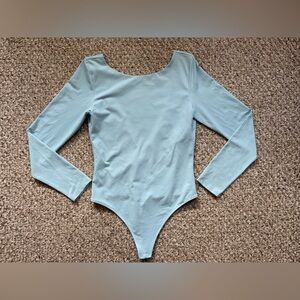 Babaton Contour Long Sleeve Scoop Back Thong Bodysuit Sz L